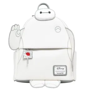 10" Disney : Big Hero 6 - Talking Baymax Glow In The Dark Faux Leather Mini Backpack Bag Loungefly Exclusive