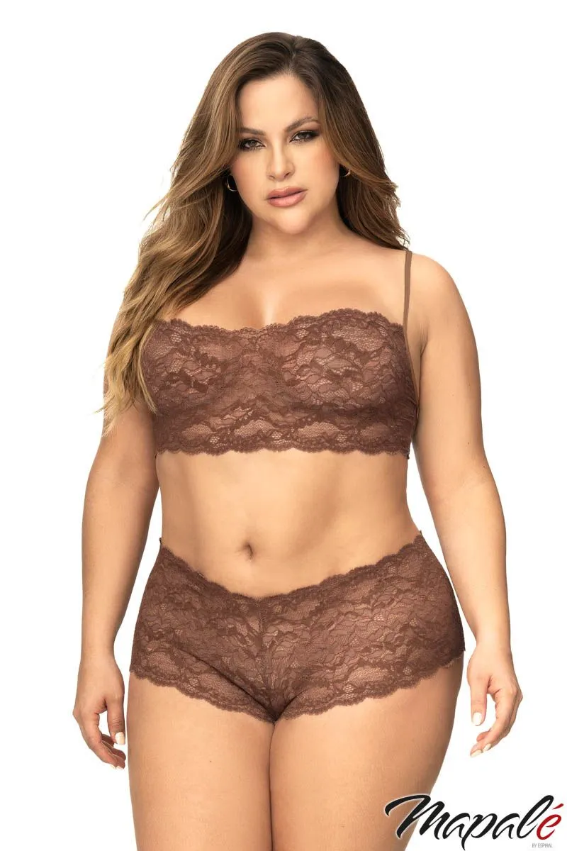 2PC Lace Top And Boyshort