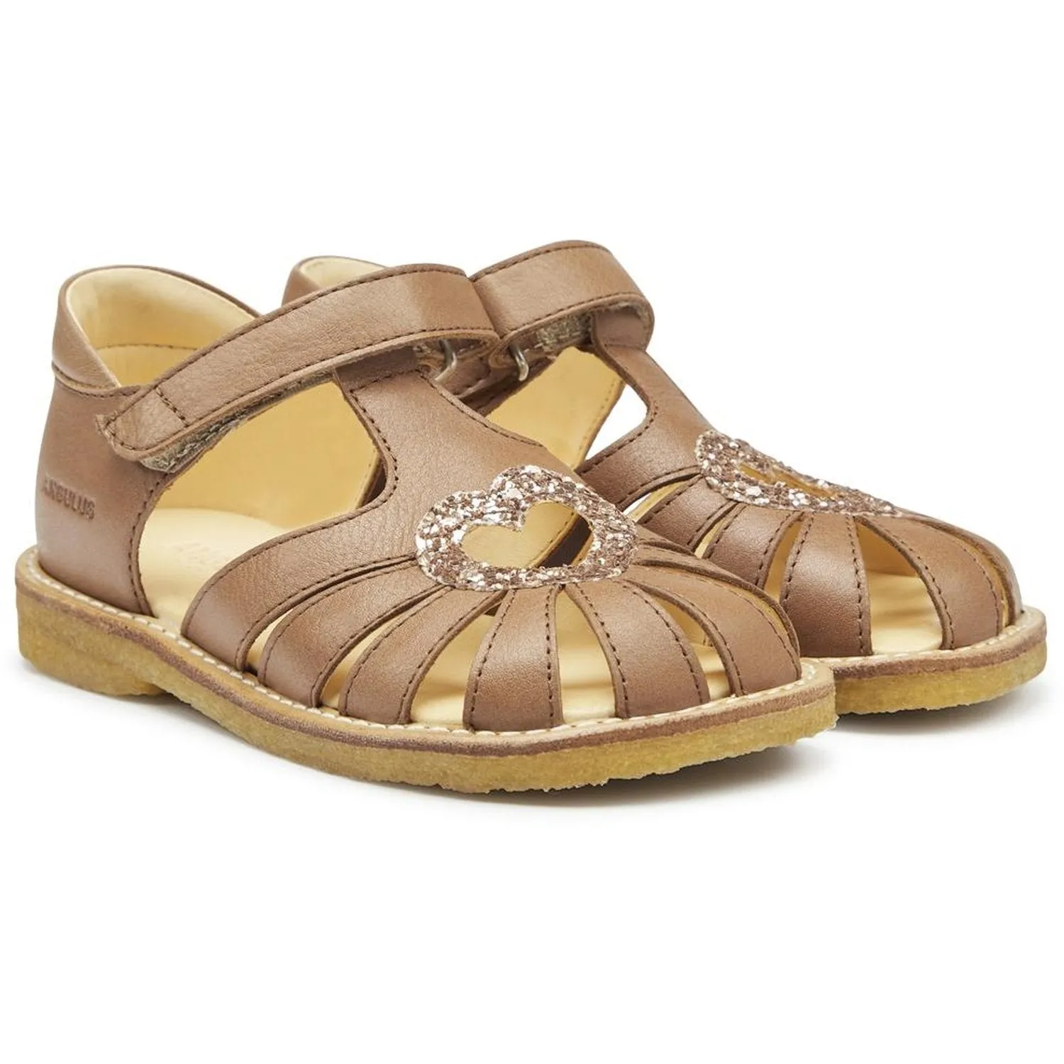 Angulus Hjerte Sandals Almond/Maple Glitter