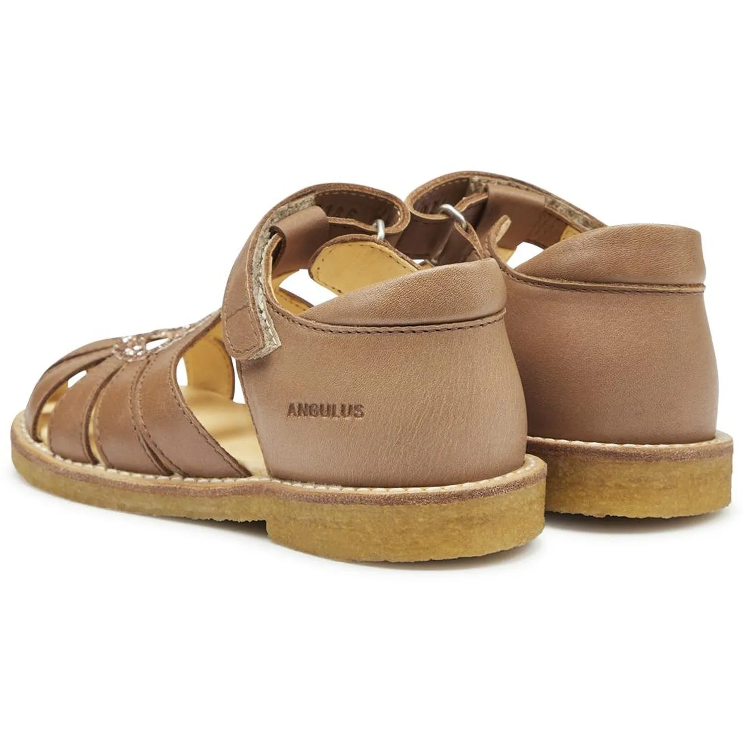 Angulus Hjerte Sandals Almond/Maple Glitter