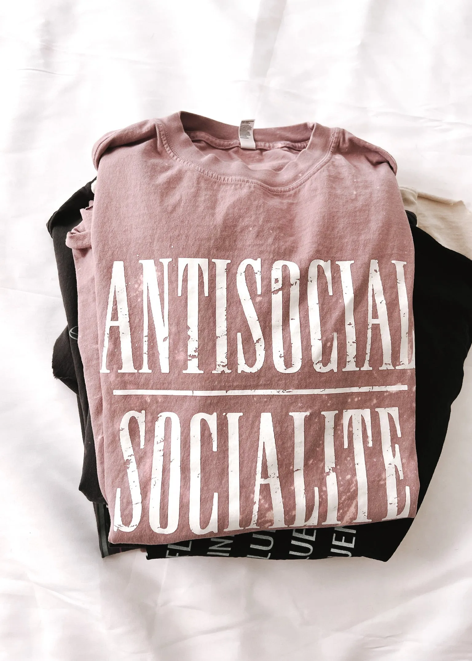 ANTISOCIAL SOCIALITE BLEACHED OUT SIDE SLIT TEE