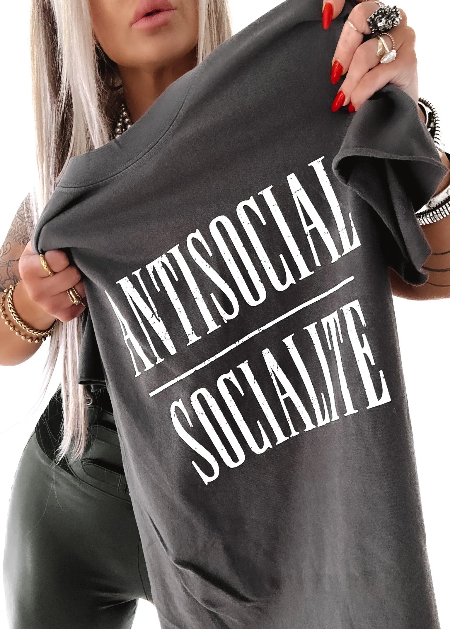 ANTISOCIAL SOCIALITE SIDE SLIT TEE