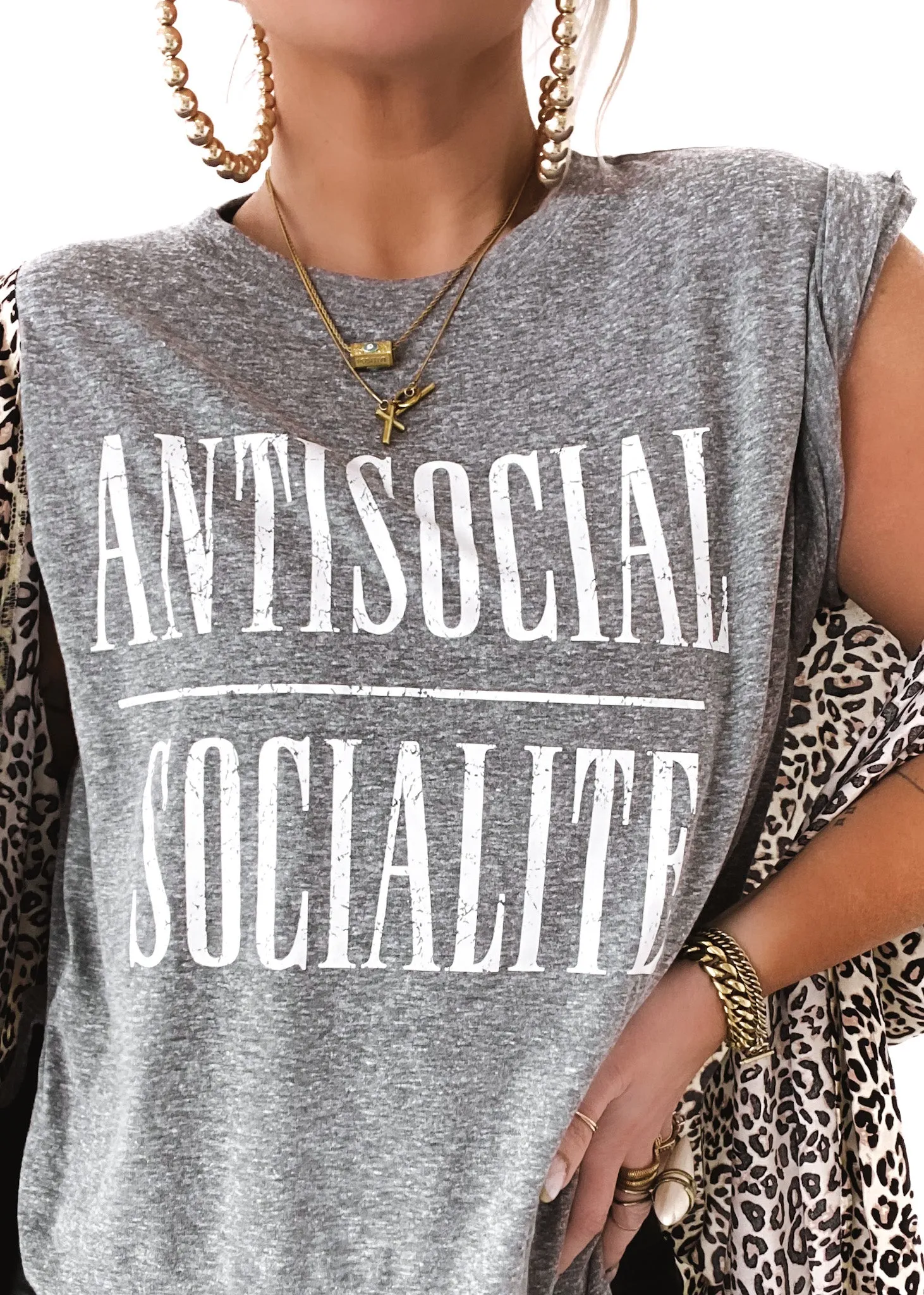 ANTISOCIAL SOCIALITE SIDE SLIT TEE