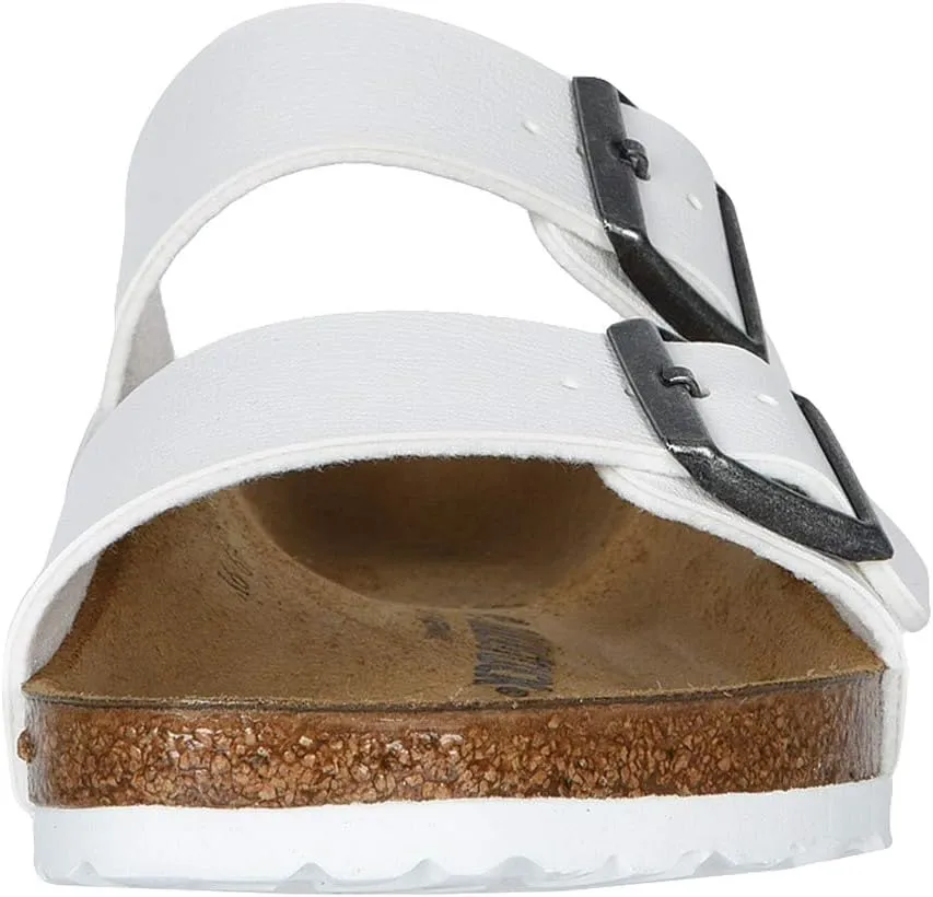 Arizona Flat Sandals - Birko-Flor (Unisex) Birkenstock, White Birko-Flor