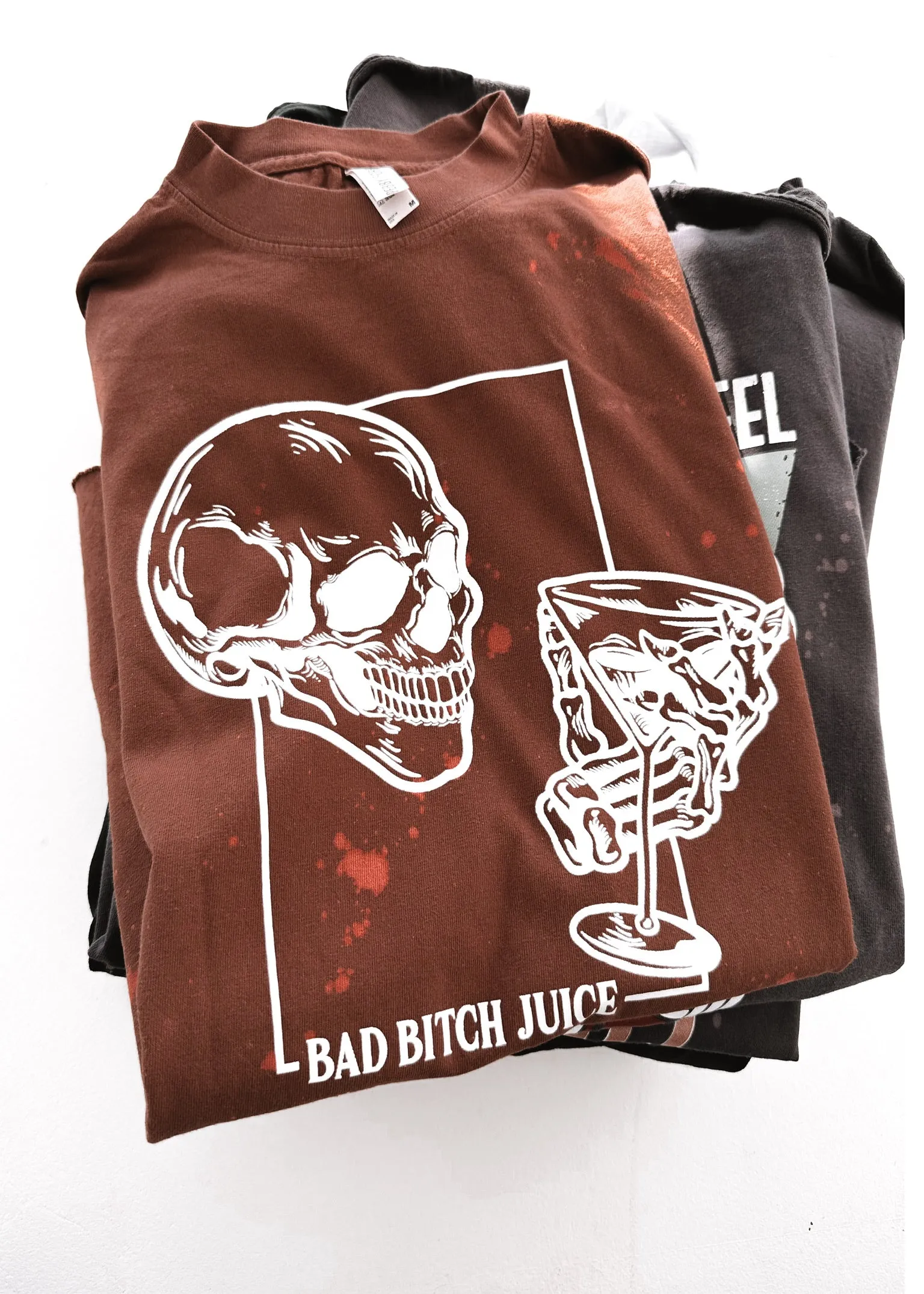 BAD BITCH JUICE BLEACHED OUT SIDE SLIT TEE