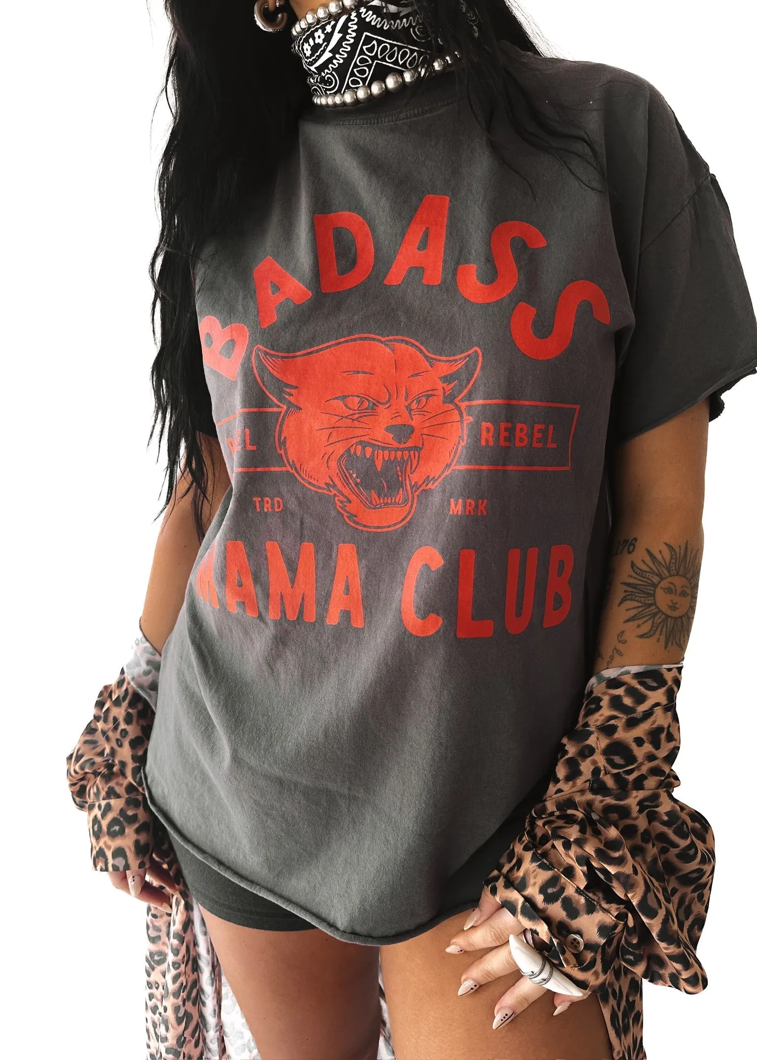 BADASS MAMA CLUB SIDE SLIT TEE