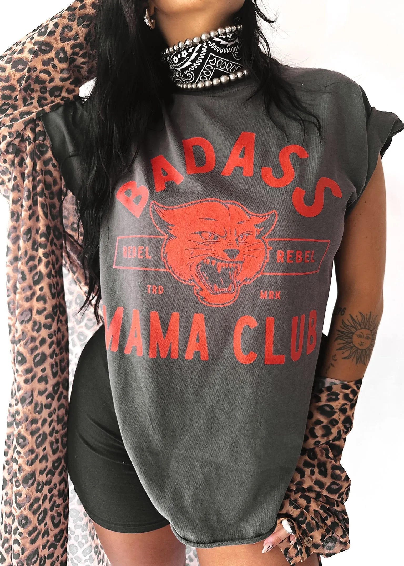 BADASS MAMA CLUB SIDE SLIT TEE