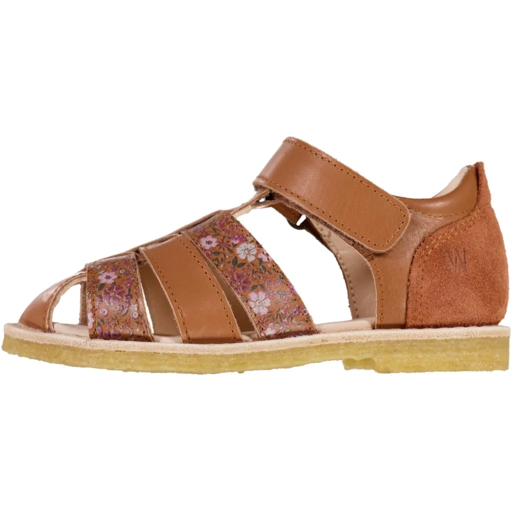 Bailey sandal print stripes - amber brown