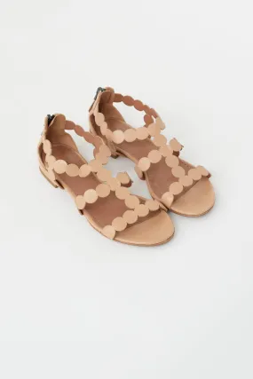 Beige Leather Gladiator Sandal