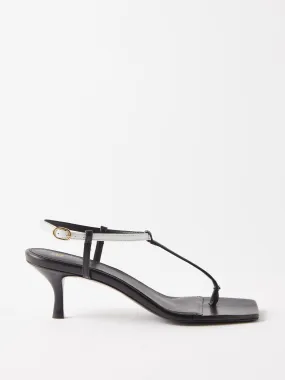 Bicolour leather sandals