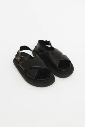 Black Leather Solarisse Sandal