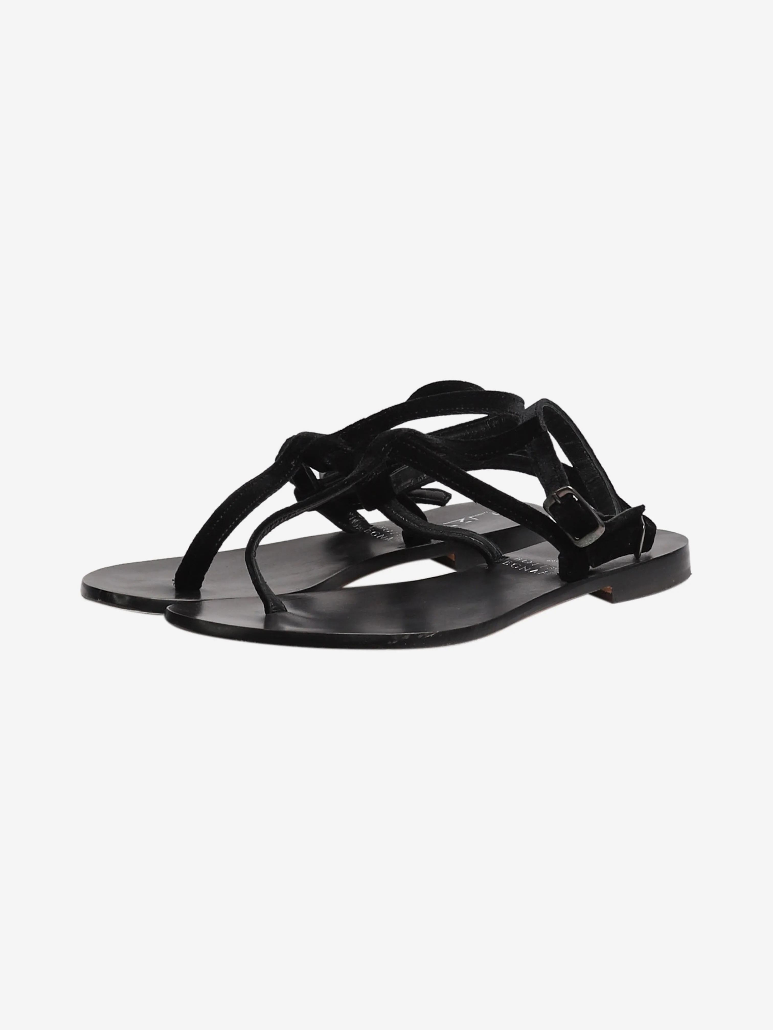 Black velvet T Sandals - size EU 38