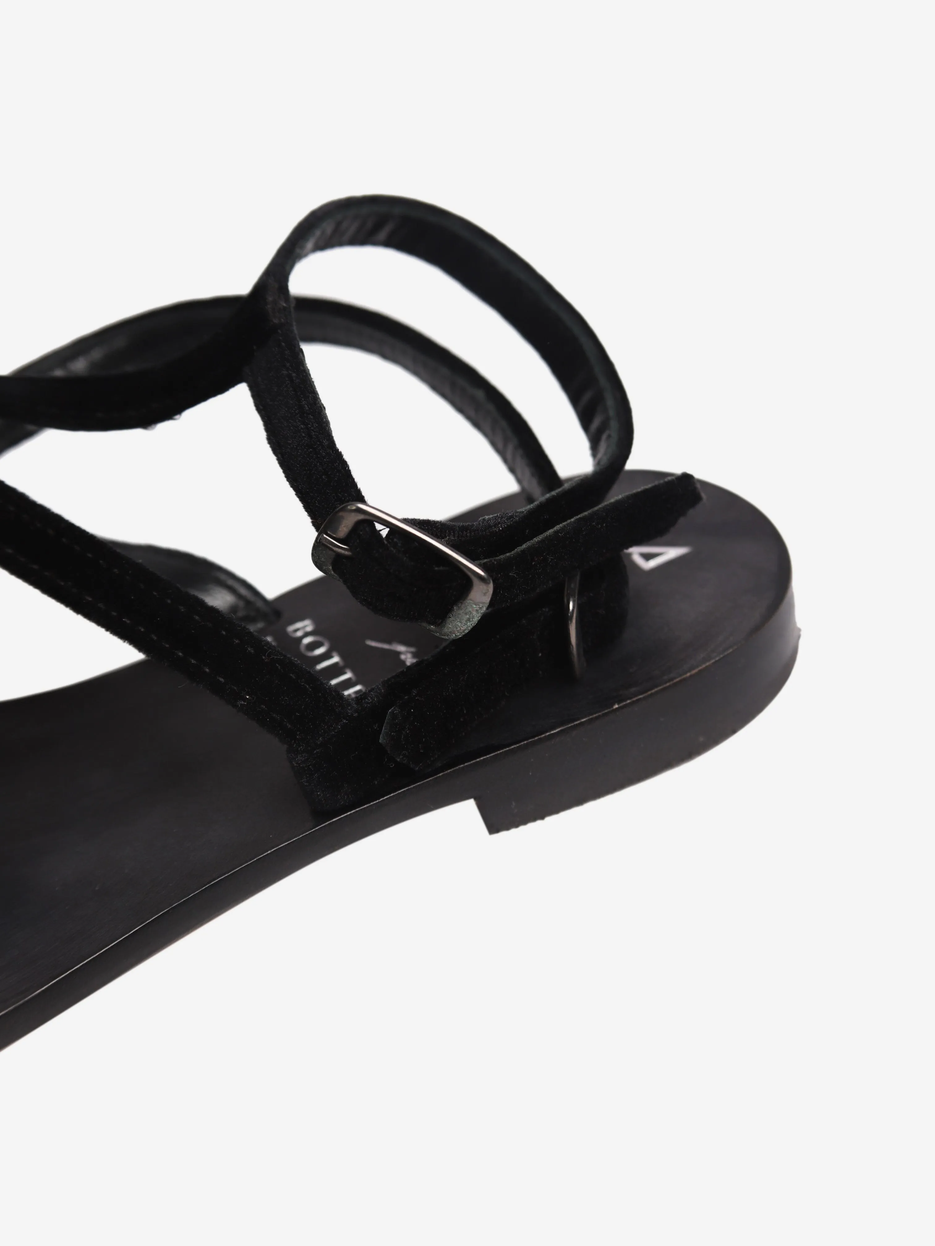 Black velvet T Sandals - size EU 38