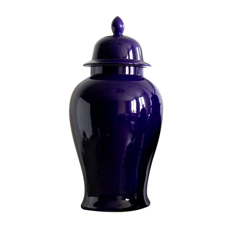 Blue Ceramic Chinese Urn