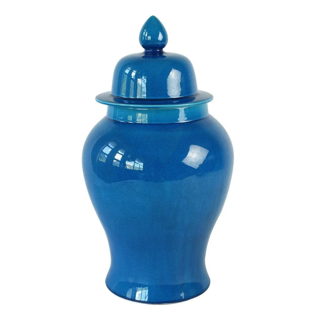 Blue Ceramic Chinese Urn