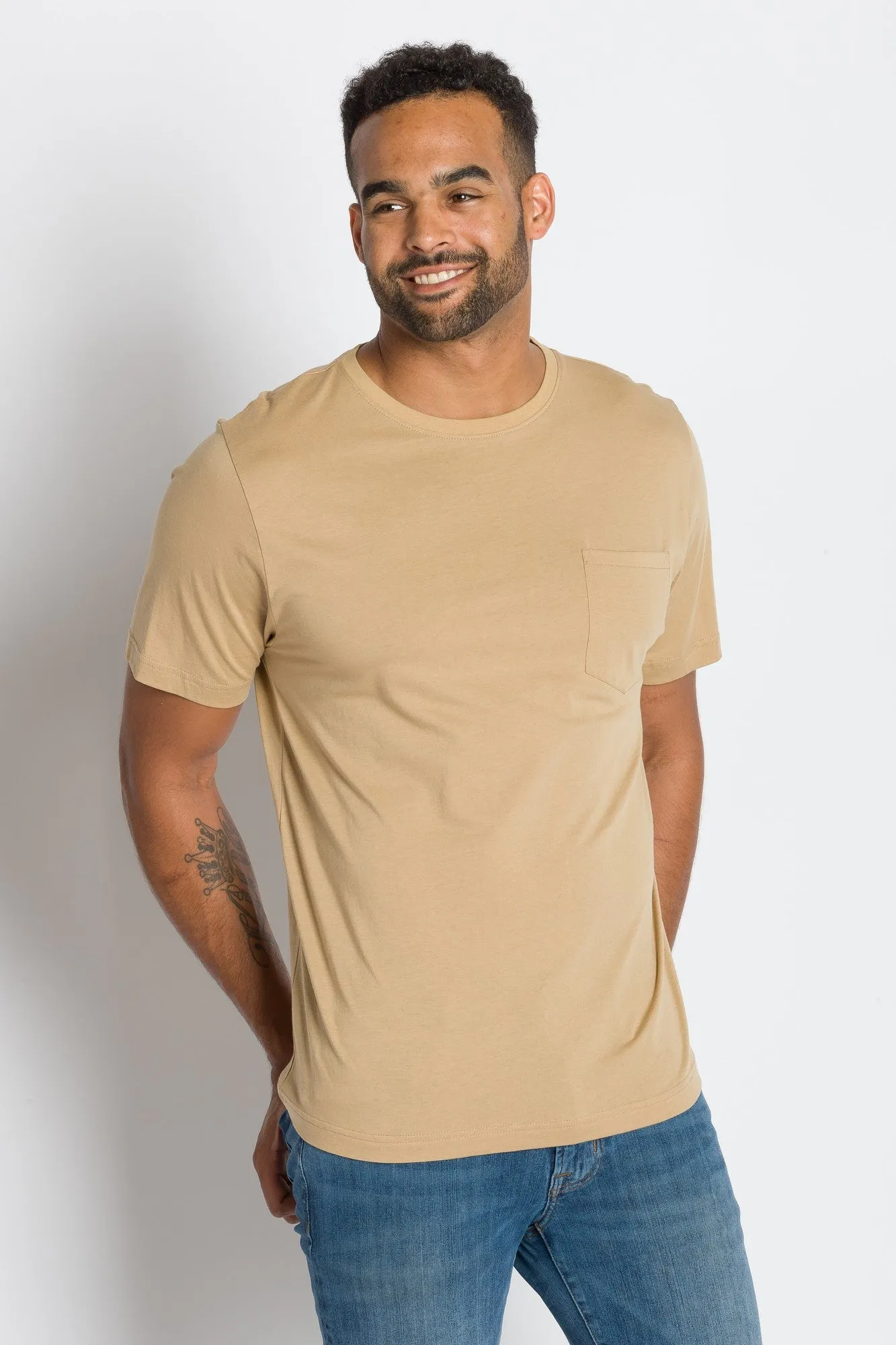 Bradley | Men's Anti-Stain Crew Neck Pocket Tee