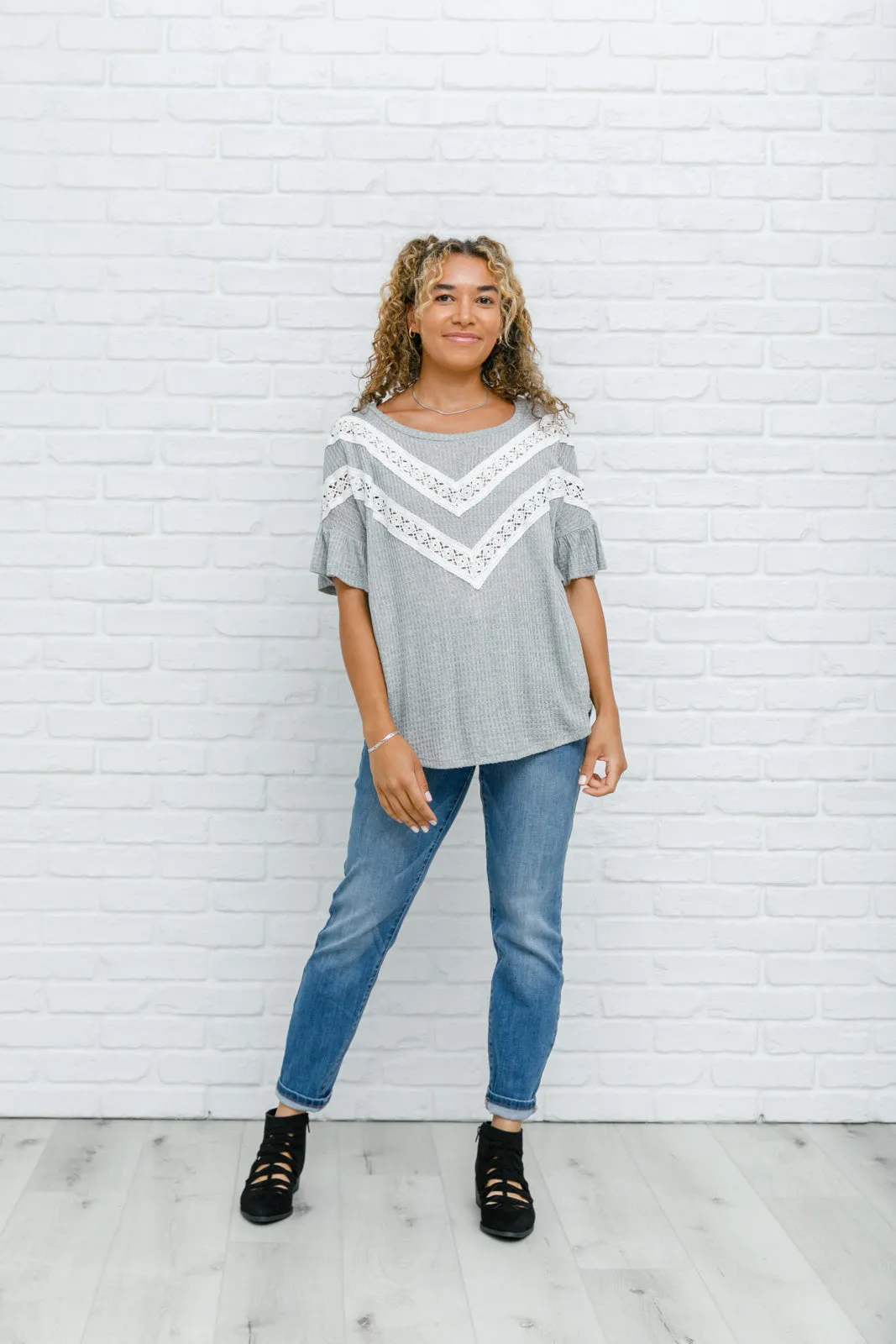 Break Away Top In Gray