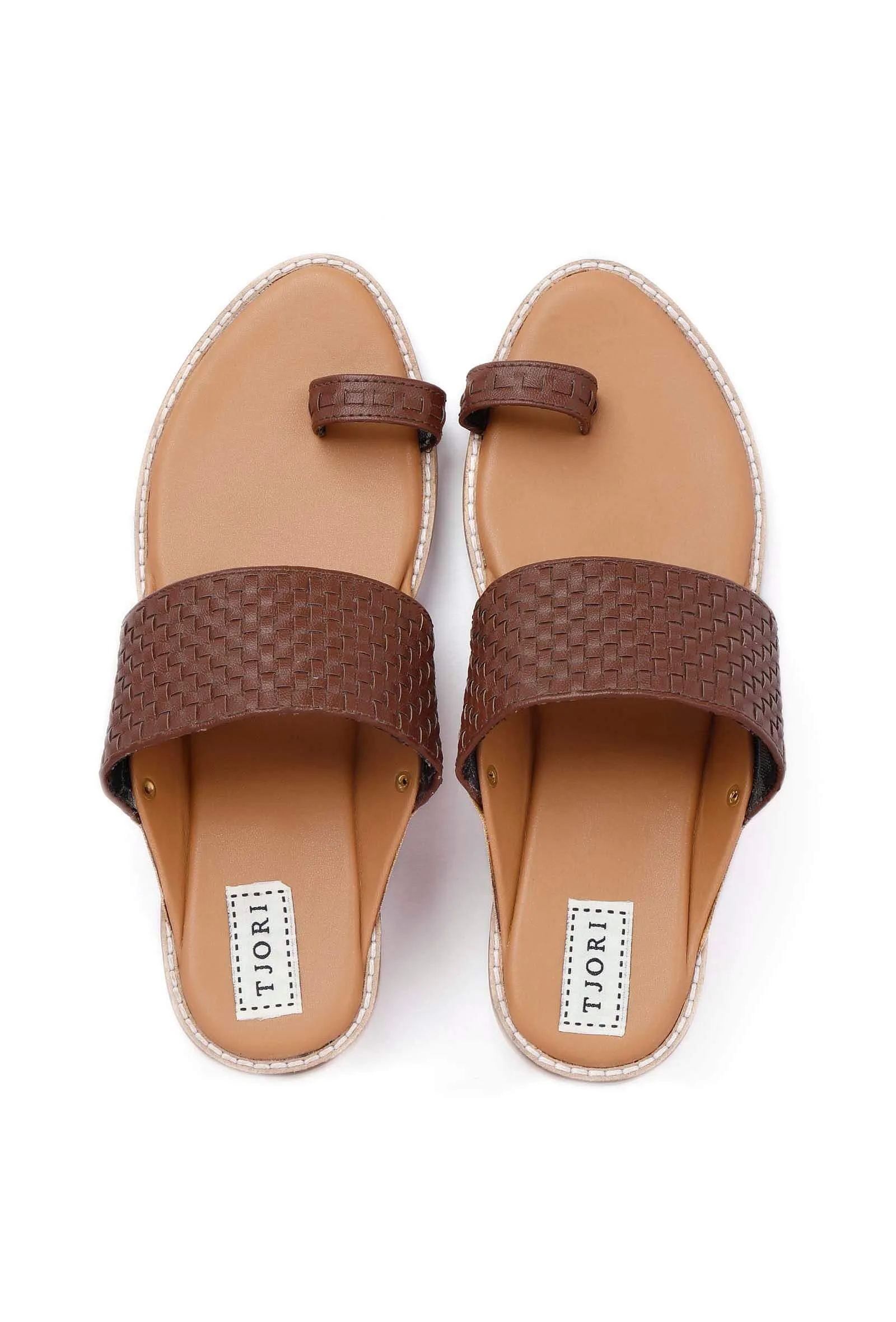 Brown Handwoven Cruelty-Freeleather Kolhapuri Chappal