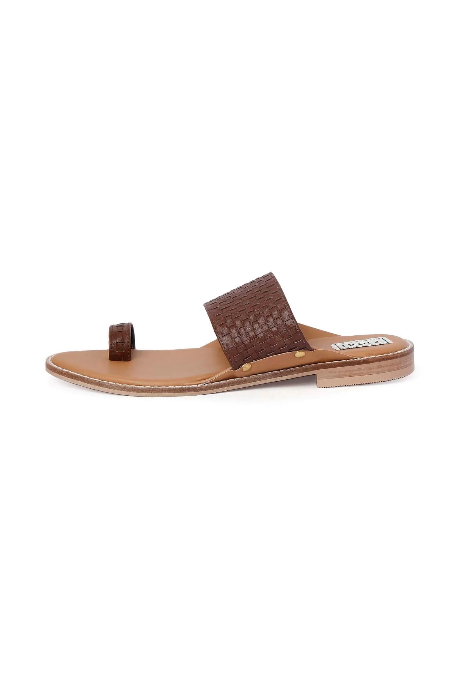 Brown Handwoven Cruelty-Freeleather Kolhapuri Chappal