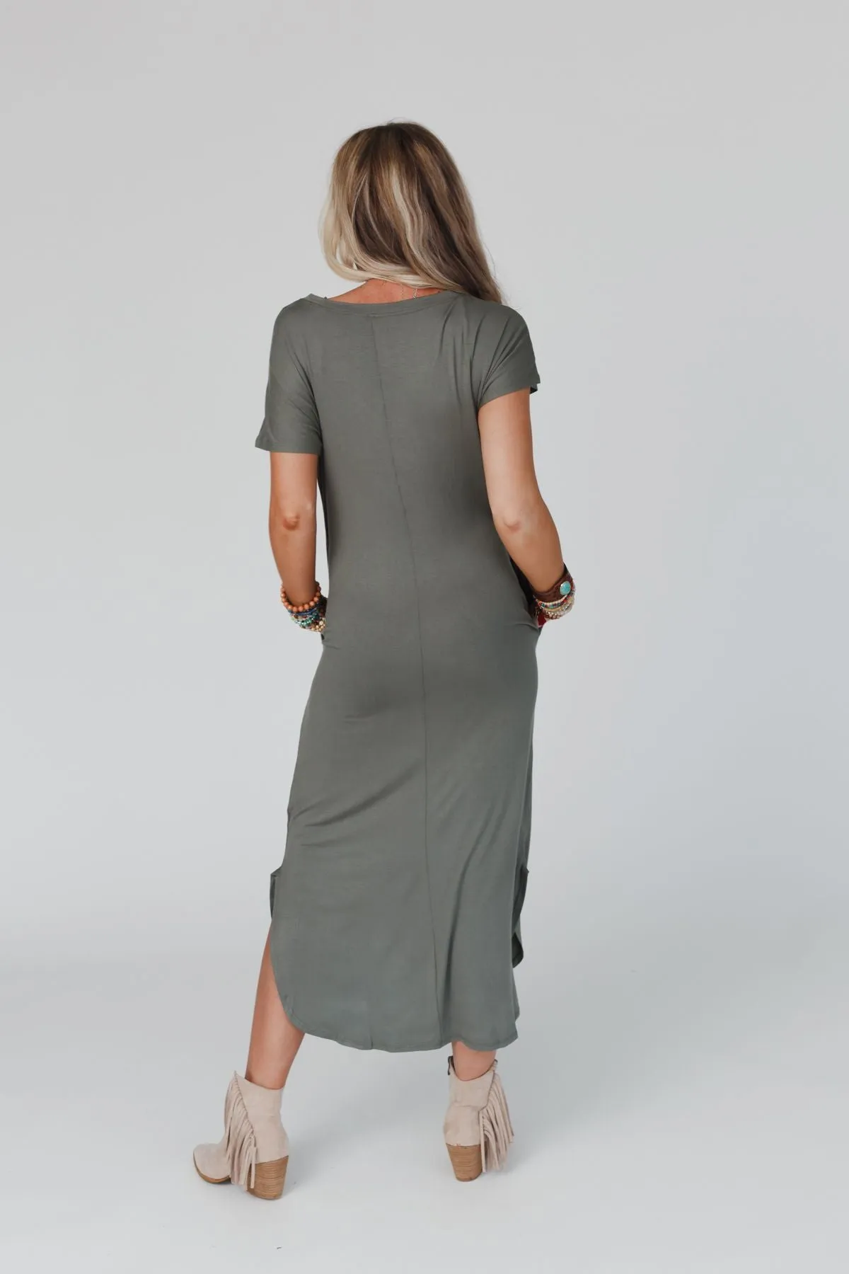 Call It Comfort Tee Dress - Sage