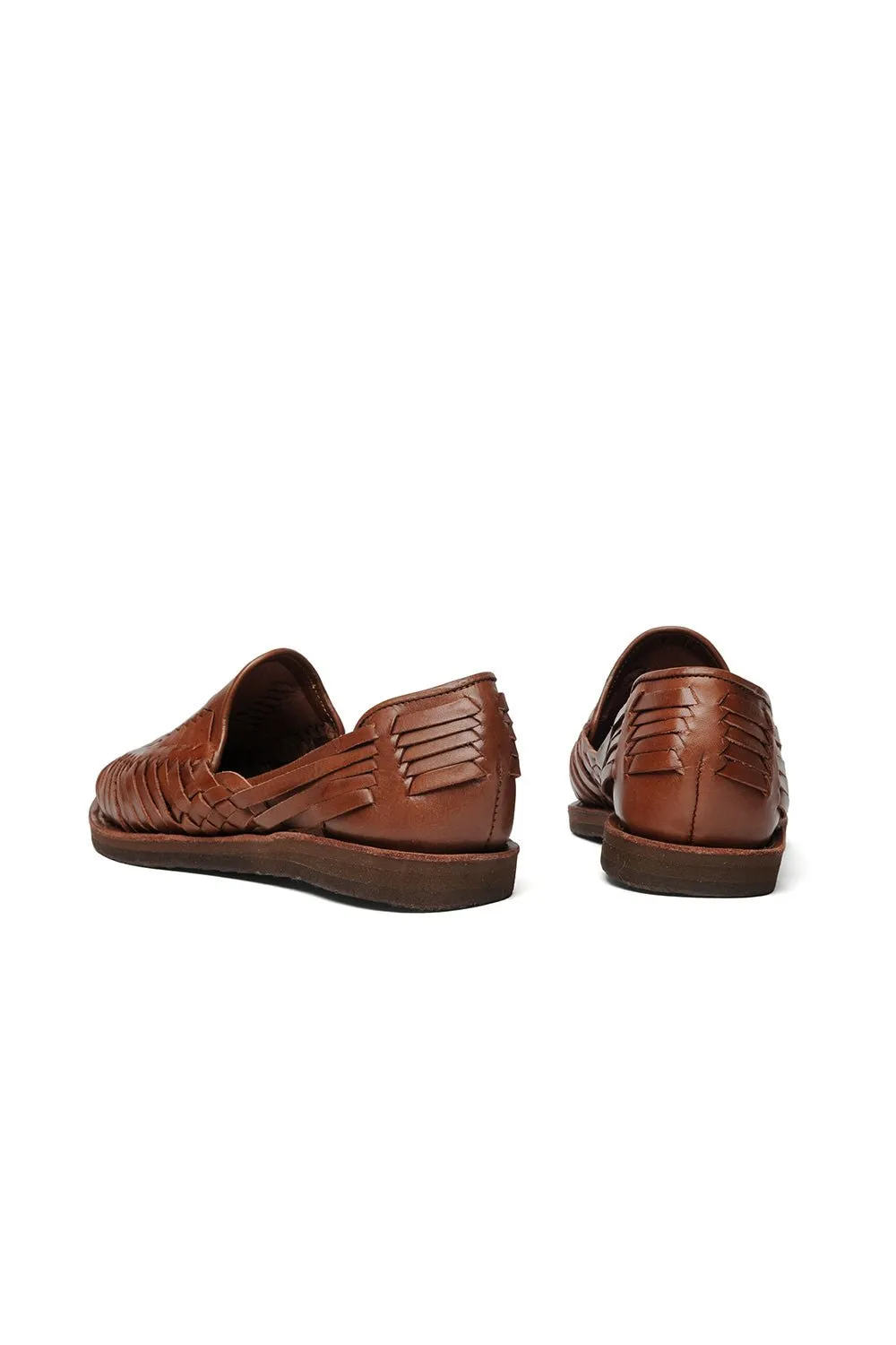 Cancun Leather Huarache | Slip on Vegetable Tanned Sandals | Brown 2