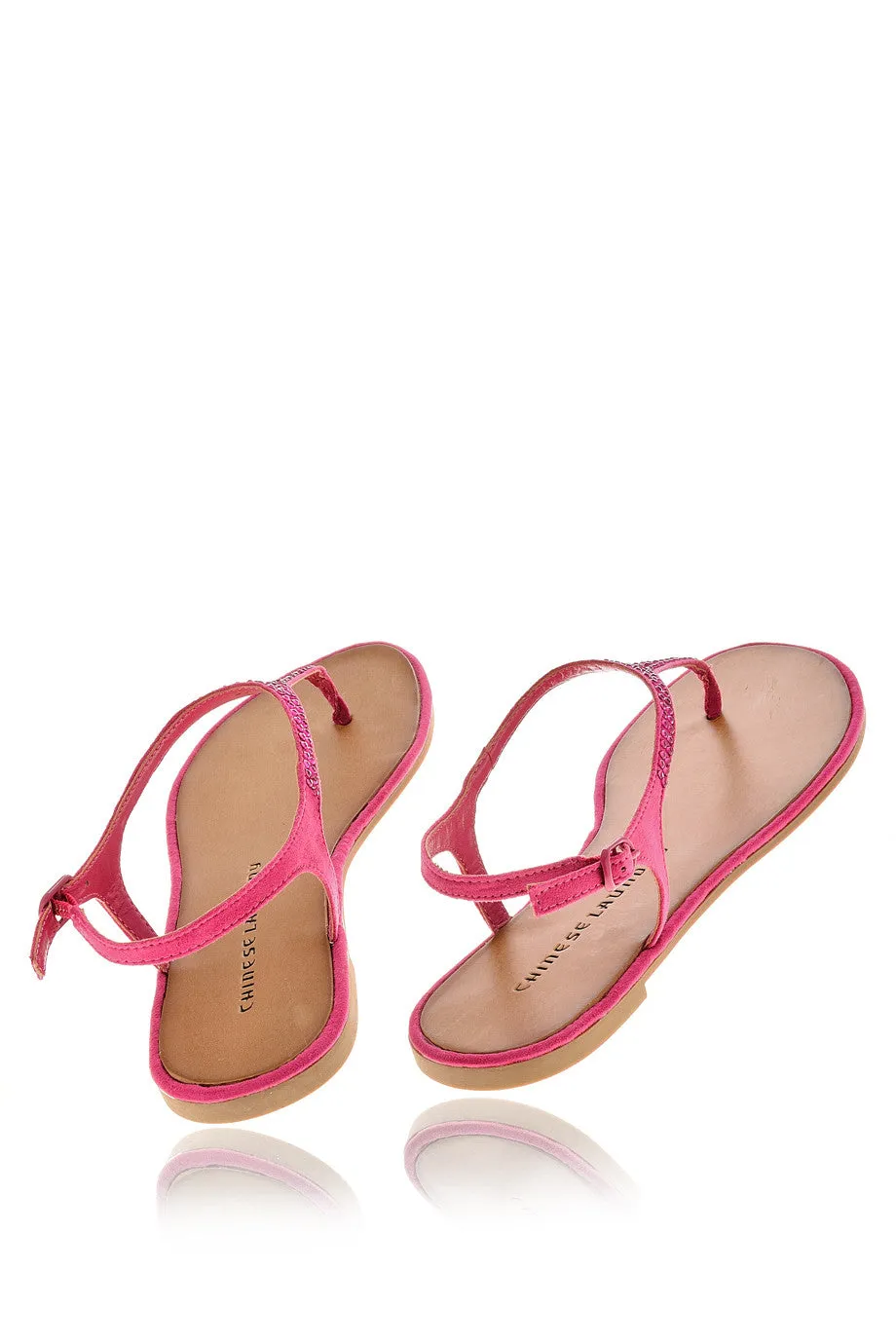 CHINESE LAUNDRY GAME SHOW Fuchsia Crystal T-bar Sandals