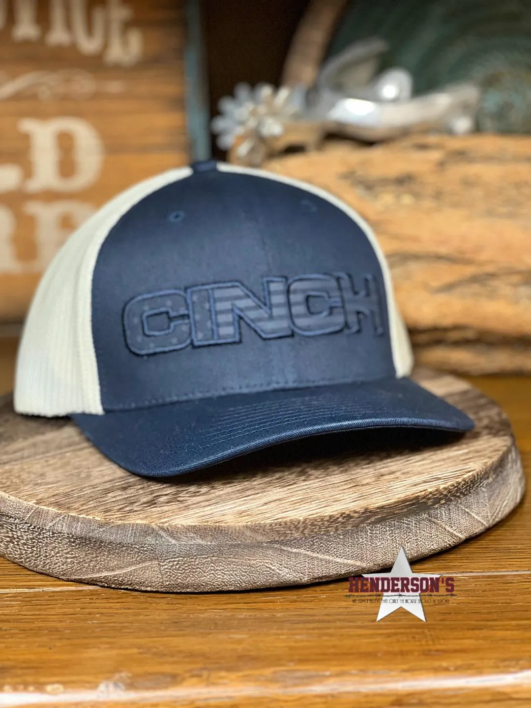 Cinch Flex Fit Ball Cap ~ Navy & Cream