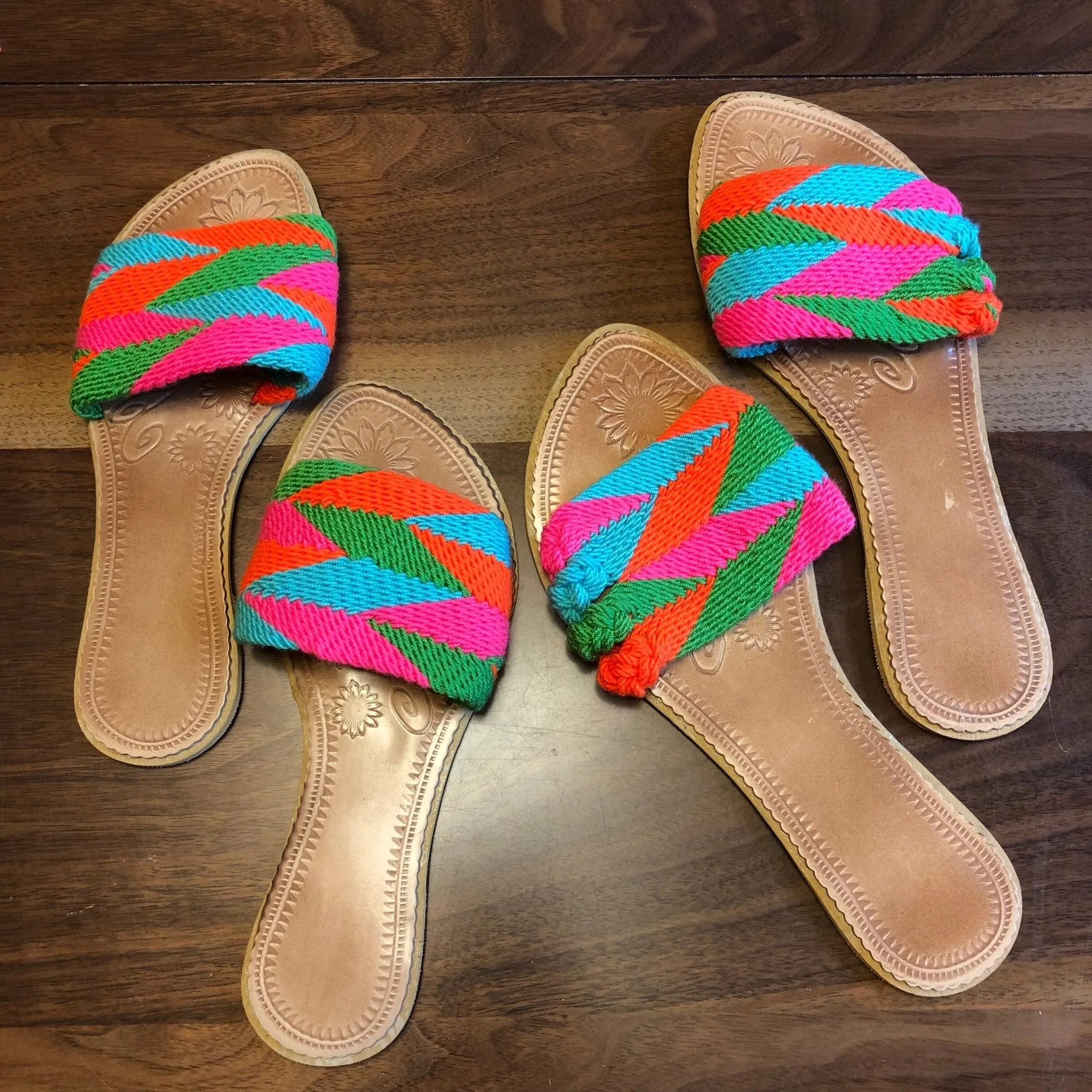 Colorful Handwoven Sandals - Boho Flat Sandals SWF022