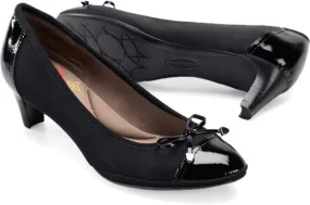 COMFORTIVA Women's •Tinsley• Cap-toe Pump 8W Black Stretch