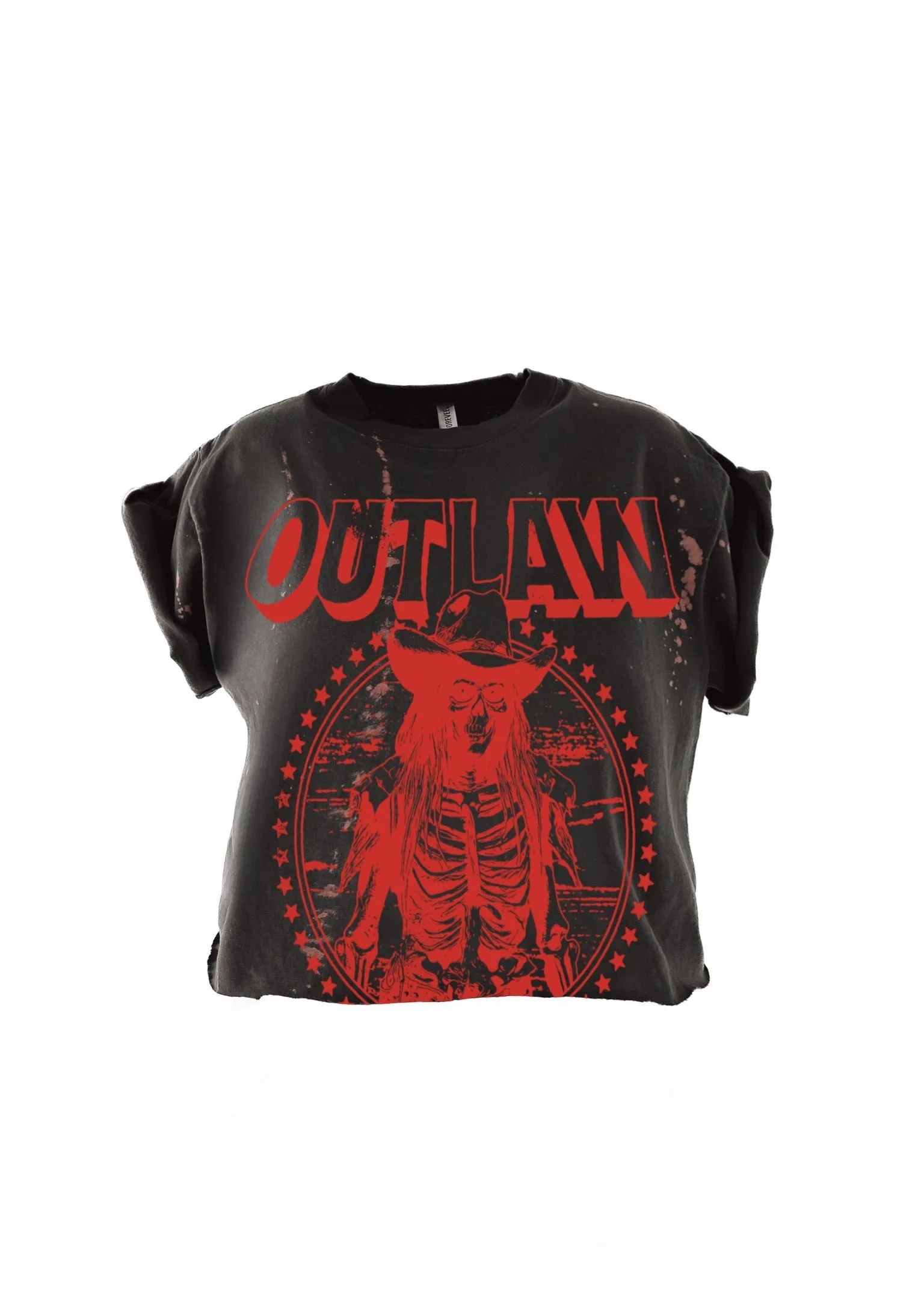 CROPPED OUTLAW WOMEN BLEACHED OUT GRAPHIC TEE