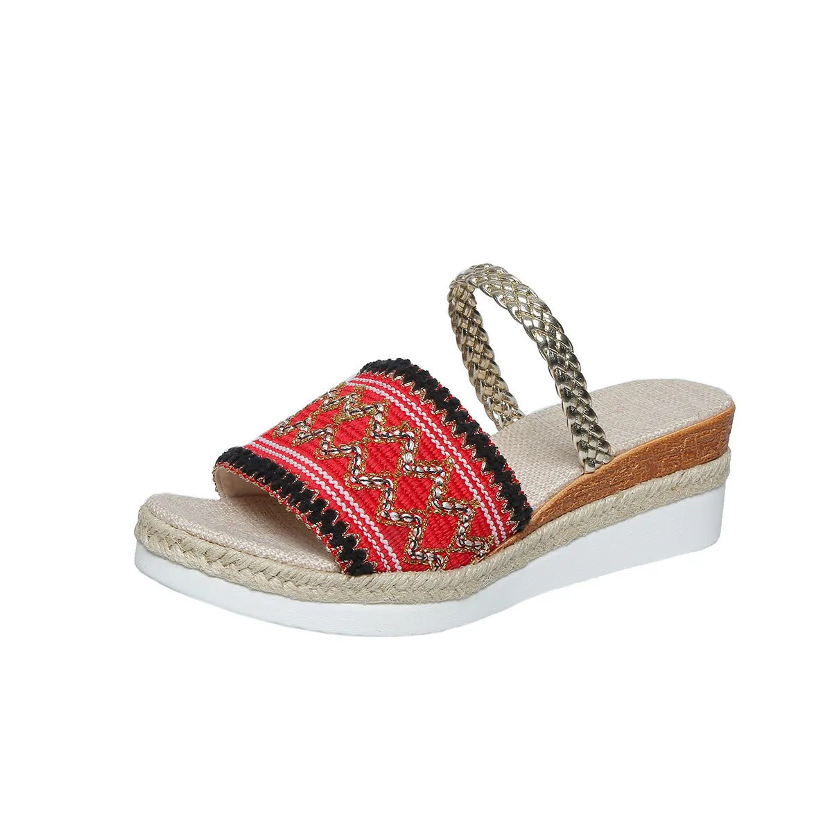 Cute Wave-patterned Thick Sole Sandals