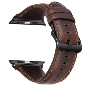 Dark Brown Leather Strap for Apple iWatch (Series 5/4)