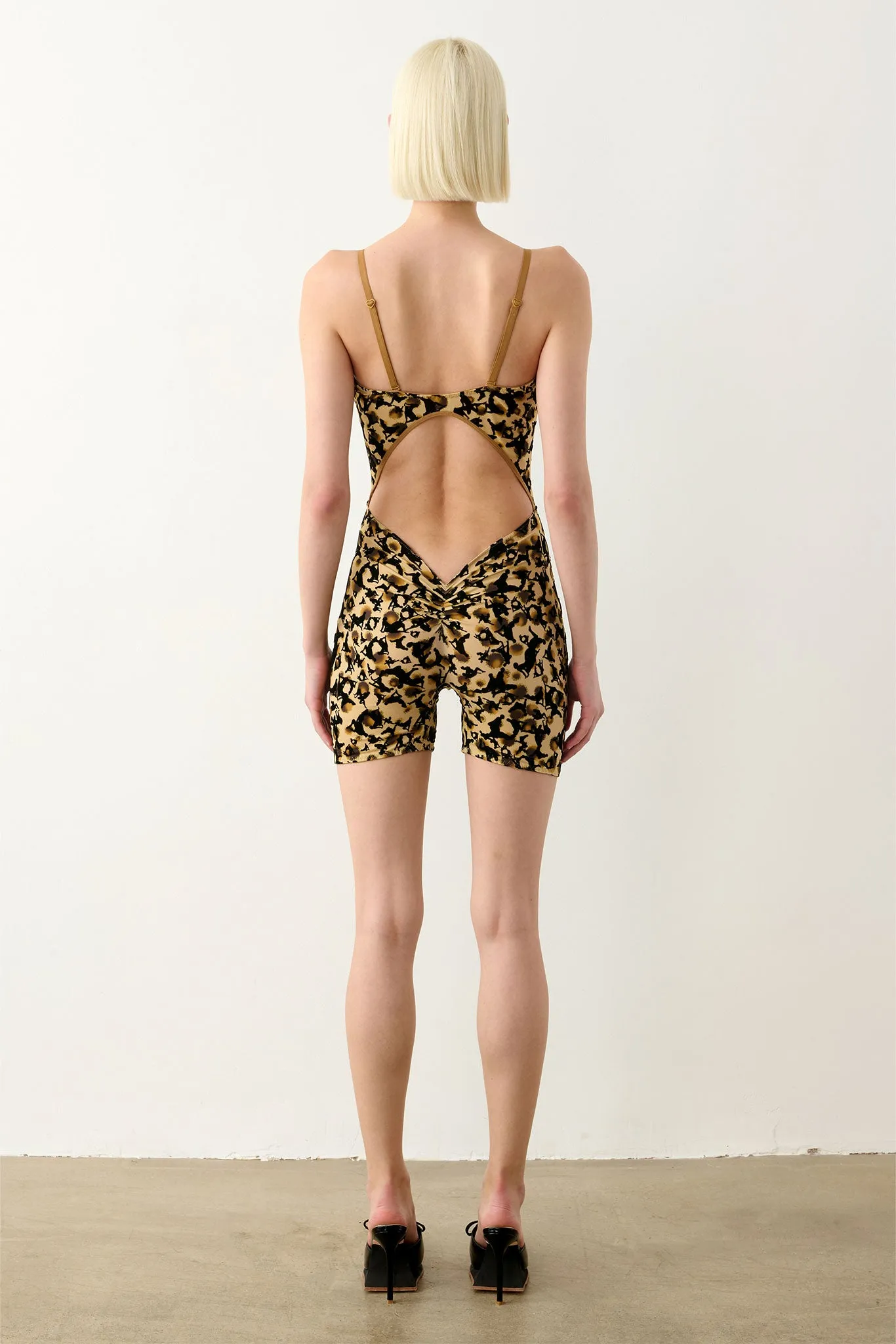 Darling Playsuit Beige Leopard Print