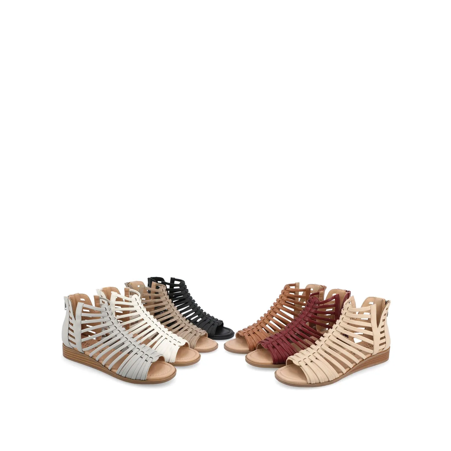 DELILAH GLADIATOR SANDALS IN FAUX LEATHER