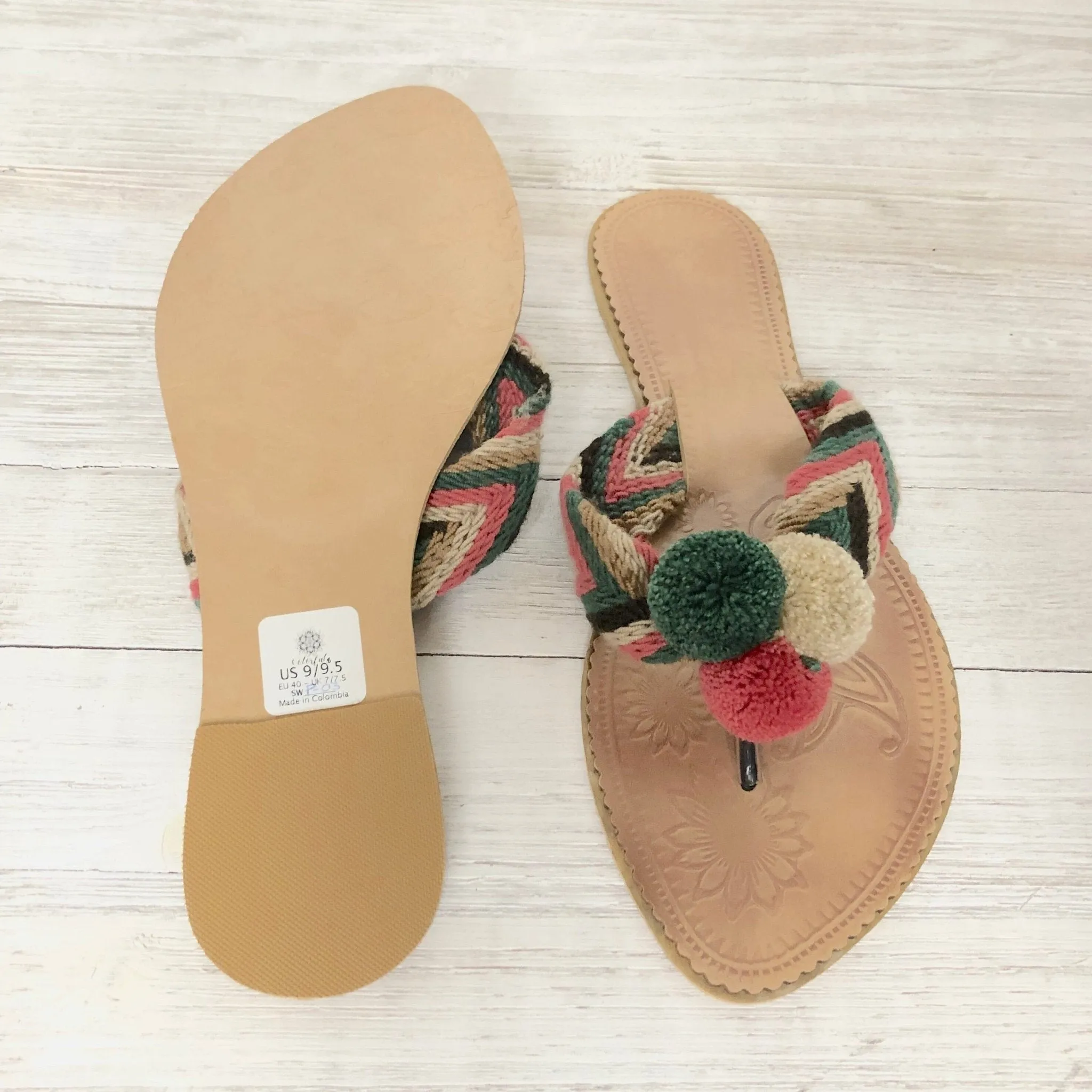 Desert Dreams Pom Pom Sandals - Summer Flip Flops SWP002