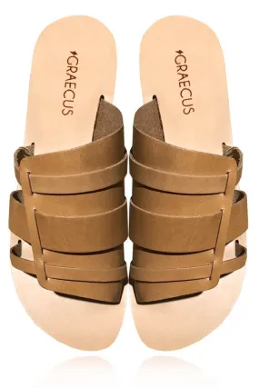 Desmi Beige Leather Sandals