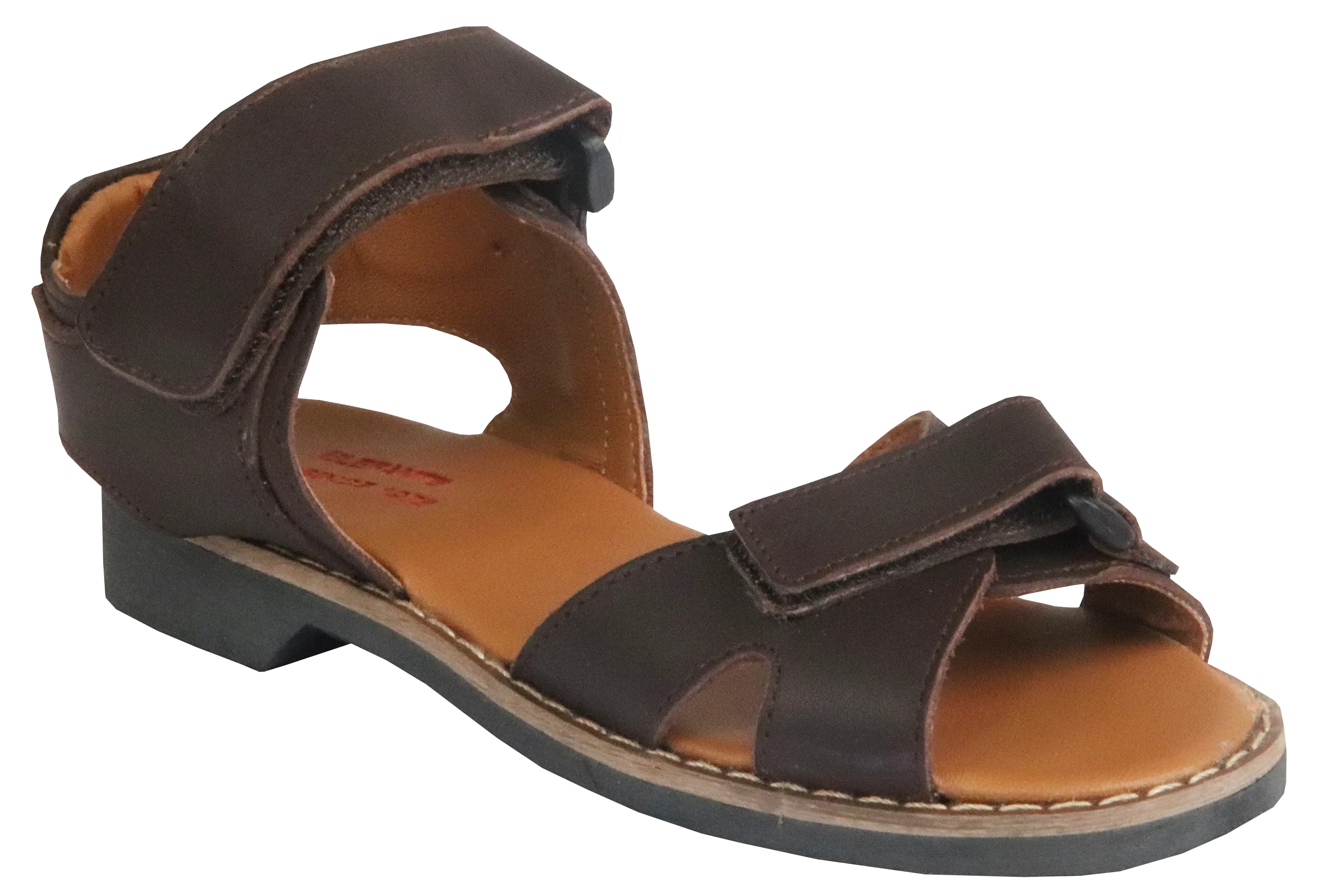 Elefante Velcro Girls School Sandals - Brown