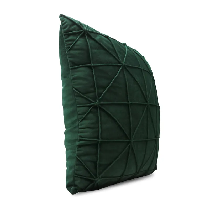 Emerald Green Geometric Throw Cushion