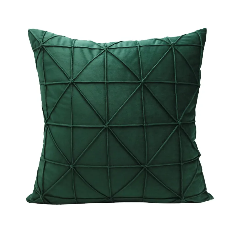 Emerald Green Geometric Throw Cushion