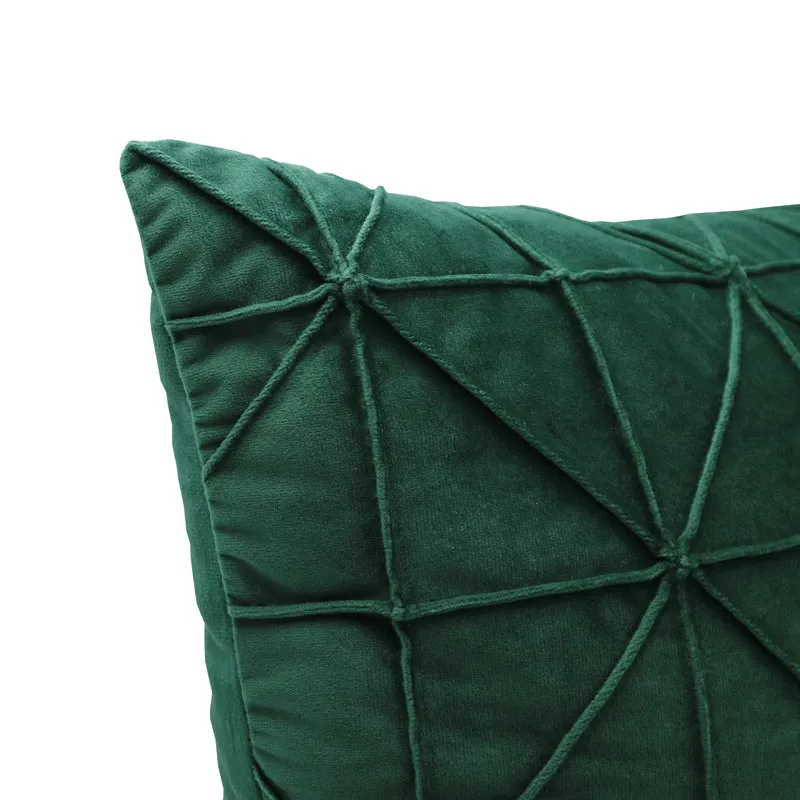 Emerald Green Geometric Throw Cushion