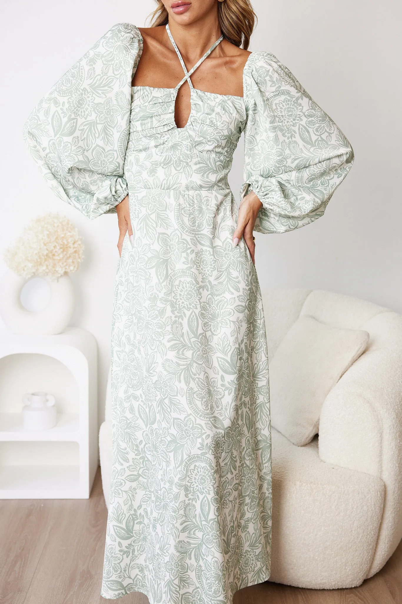 Ezmeralda Dress - Sage Paisley