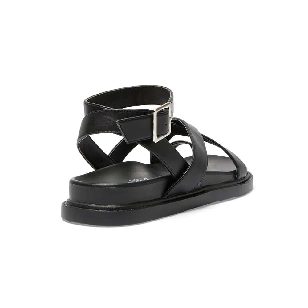 Faith Sandal in Black Smooth