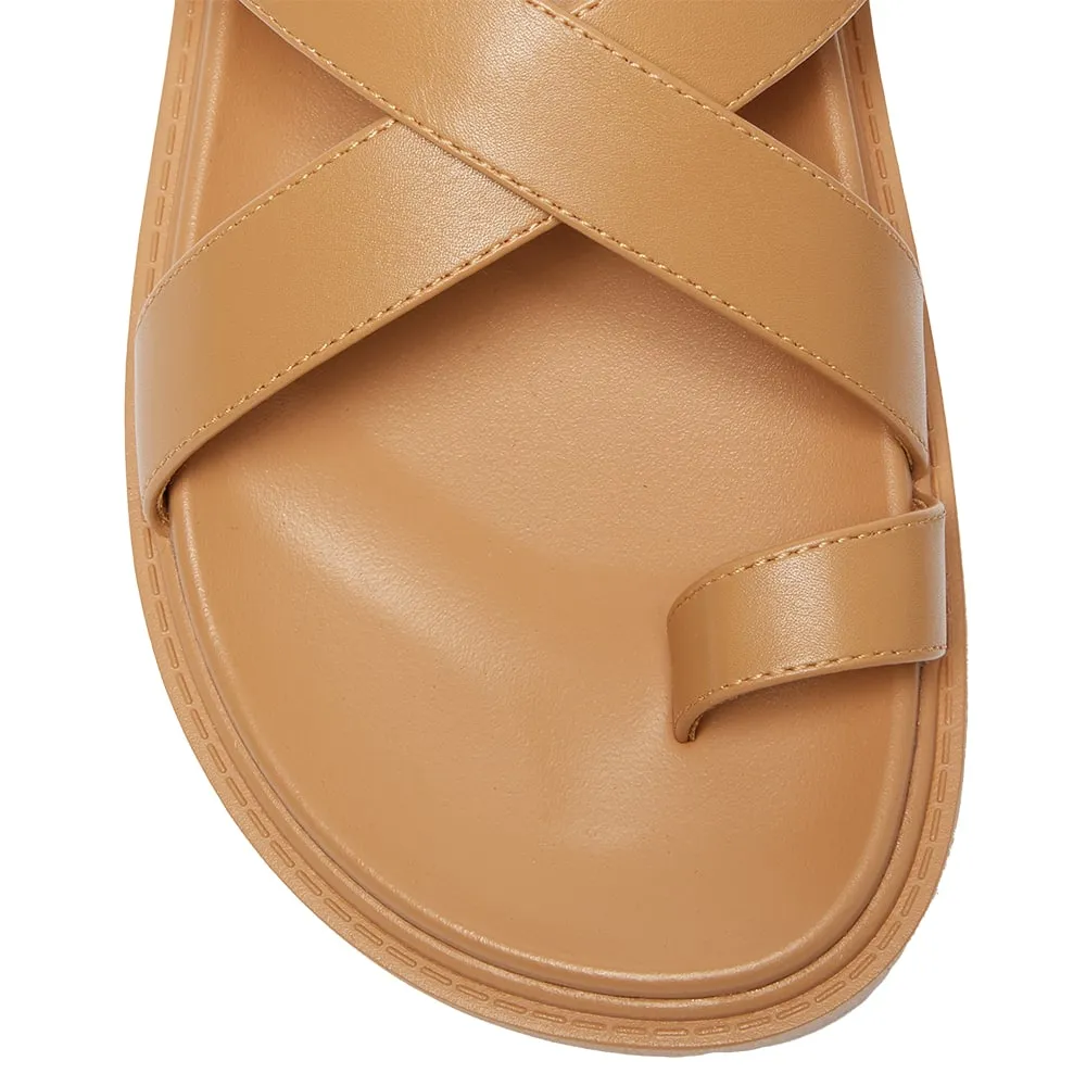 Faith Sandal in Camel Smooth