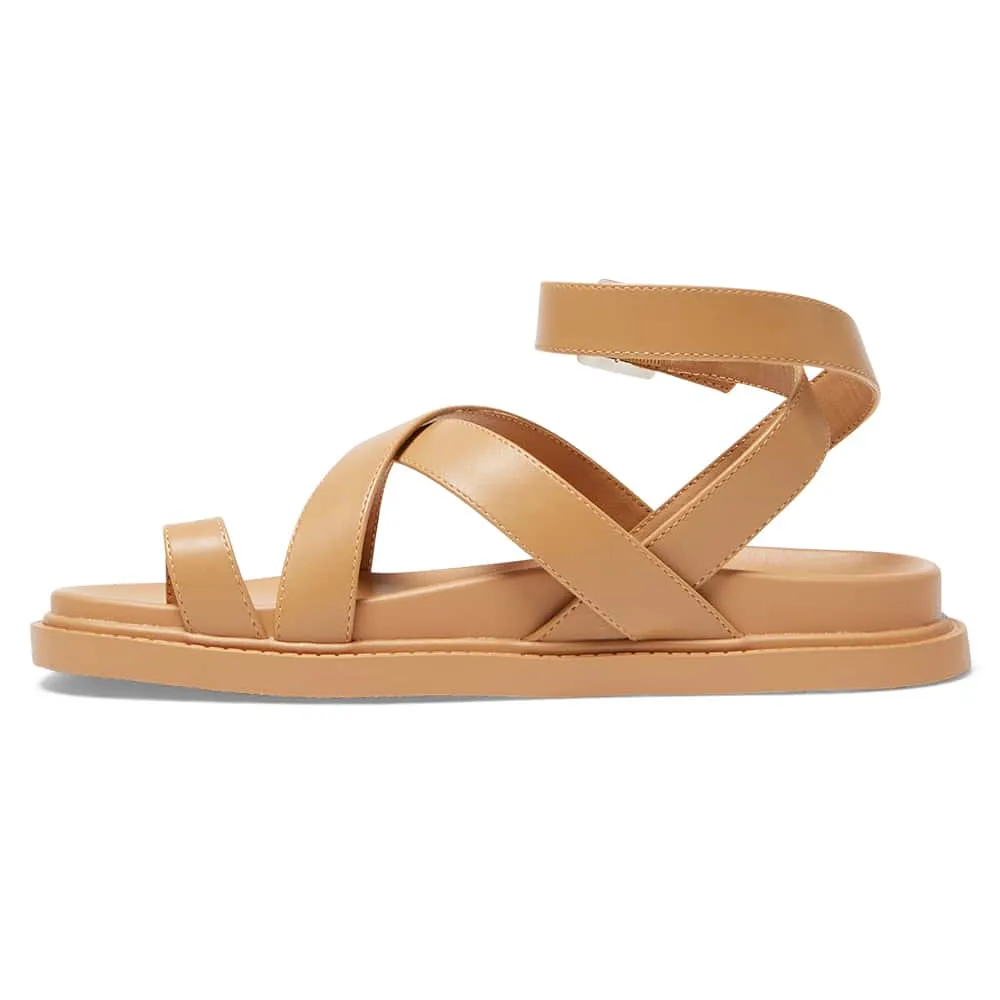 Faith Sandal in Camel Smooth