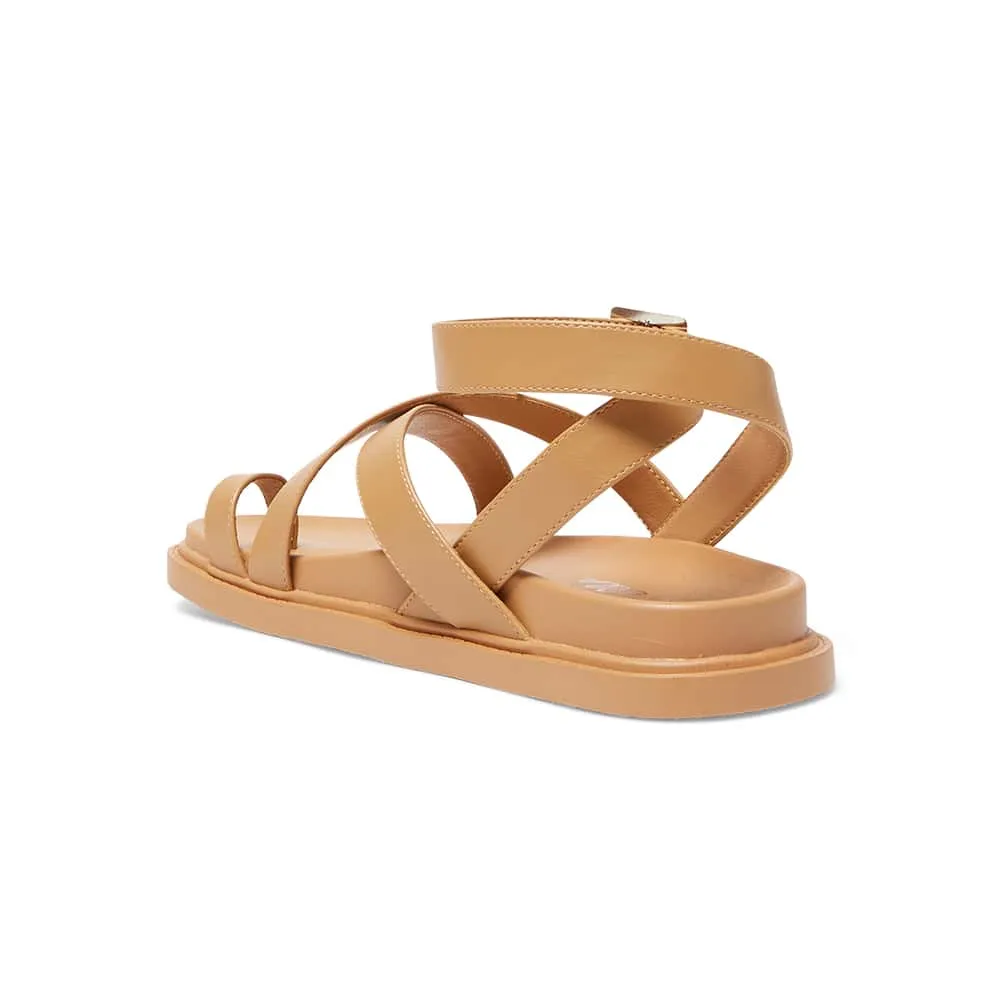 Faith Sandal in Camel Smooth