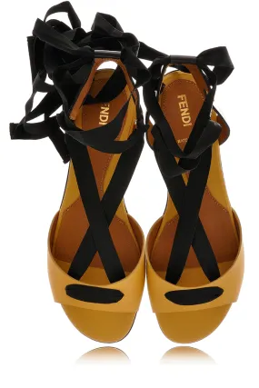 FENDI SUMMERTIME Curry Black Sandals