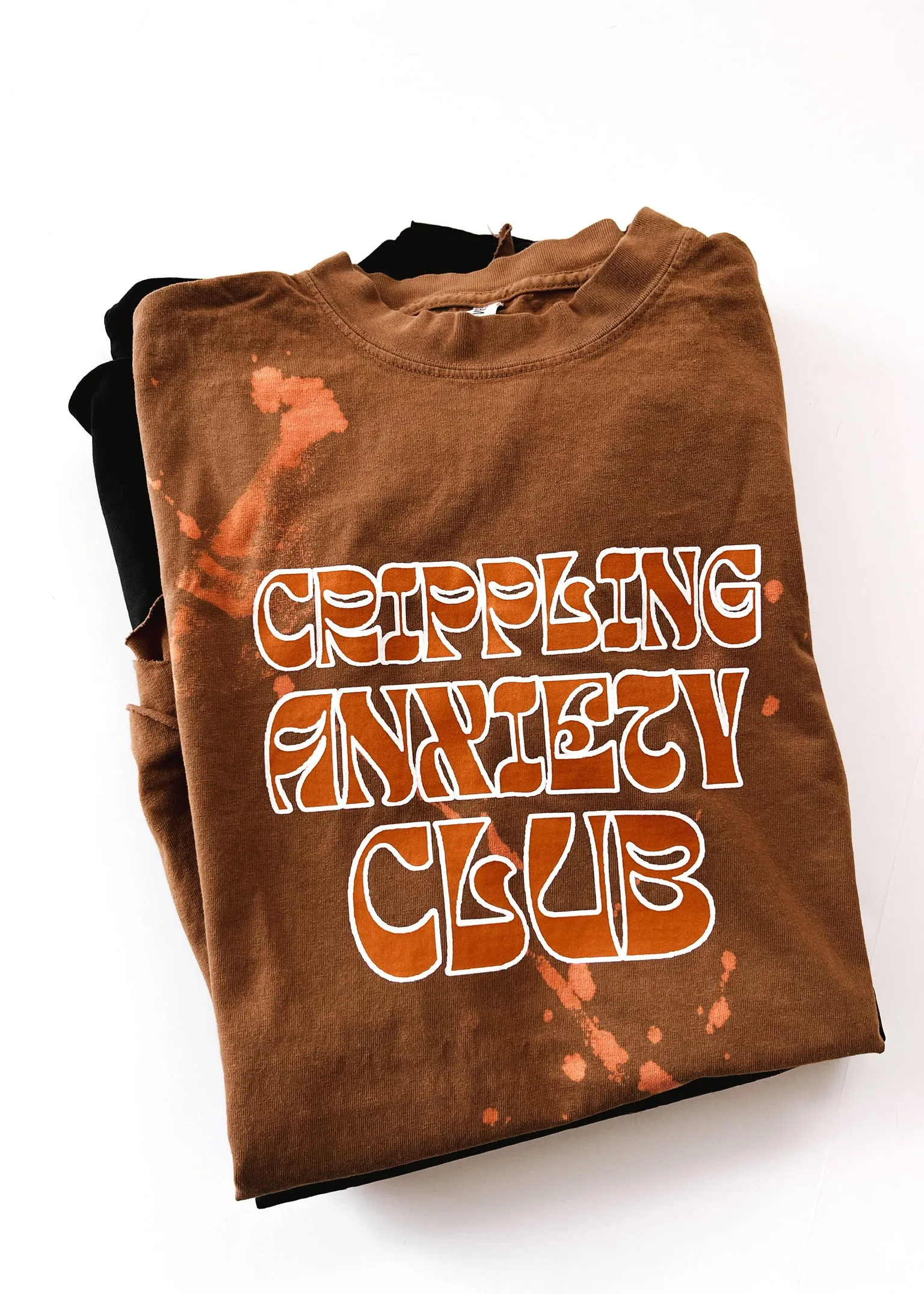 FINAL SALE: CRIPPLING ANXIETY CLUB BLEACHED OUT SIDE SLIT TEE