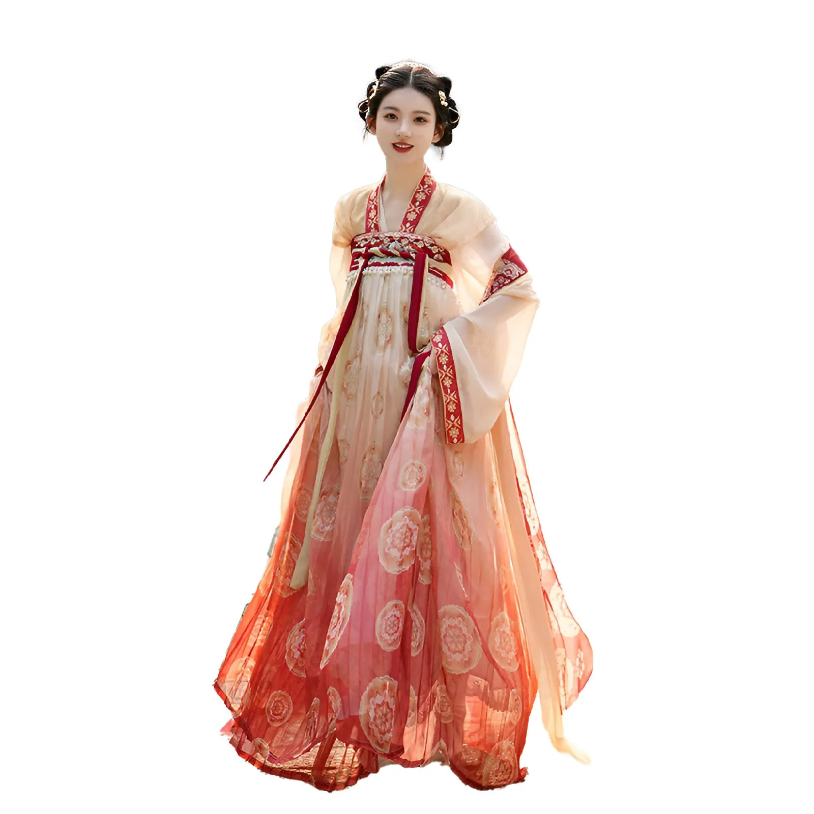 Floral Pattern Chinese Traditional Dress Hanfu