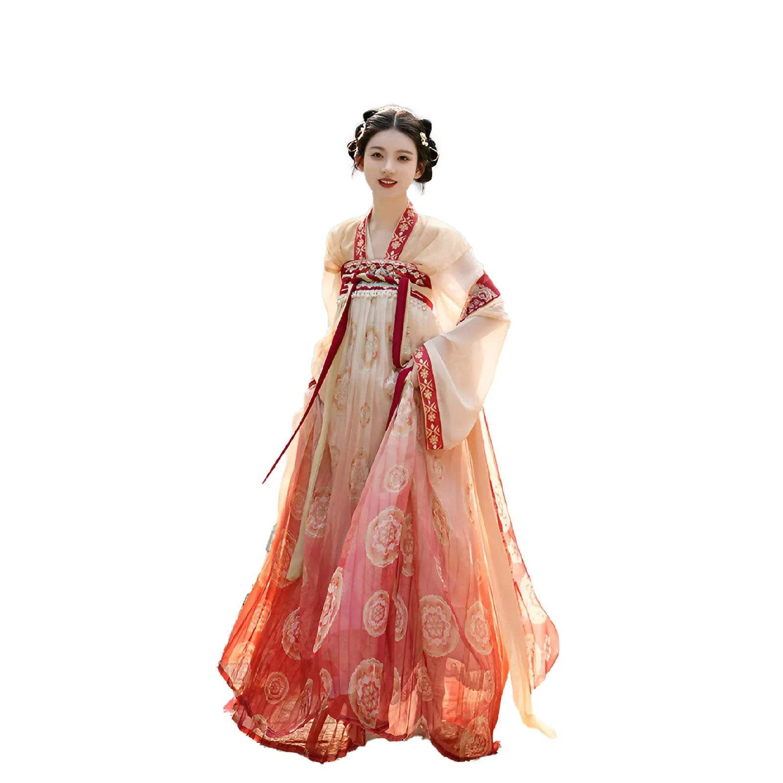 Floral Pattern Chinese Traditional Dress Hanfu