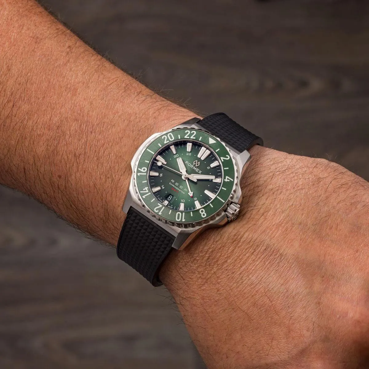 FORMEX REEF GMT - Green Dial - Stainless Steel Bracelet